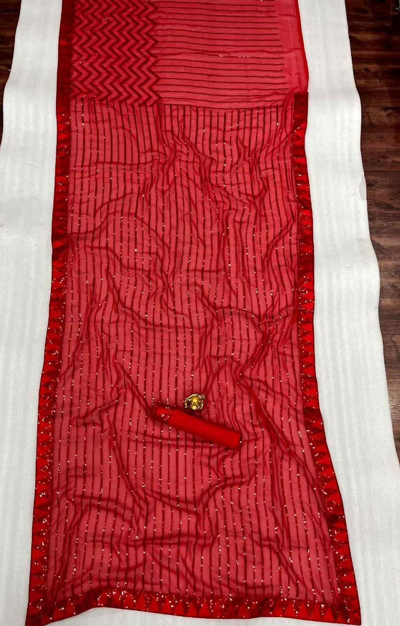 Beautiful Embroidery 3MM Sequence Lace Border on Saree