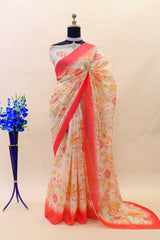 Floral Chanderi Silk Saree