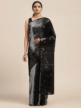 Black & Grey Fancy Embroidery 2 Colour Saree