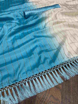 Blue Chinon Silk Fabric
