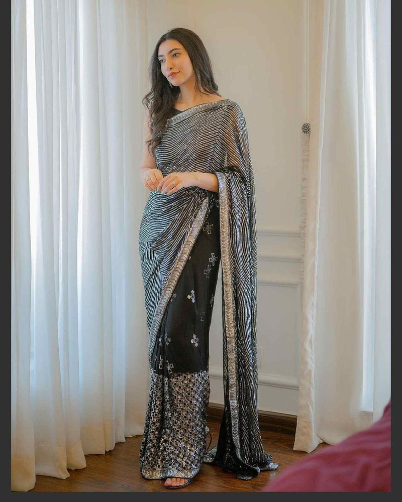 Full Saree Of Heavy quality Faux Georgette