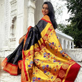 Black Paithani Silk Saree