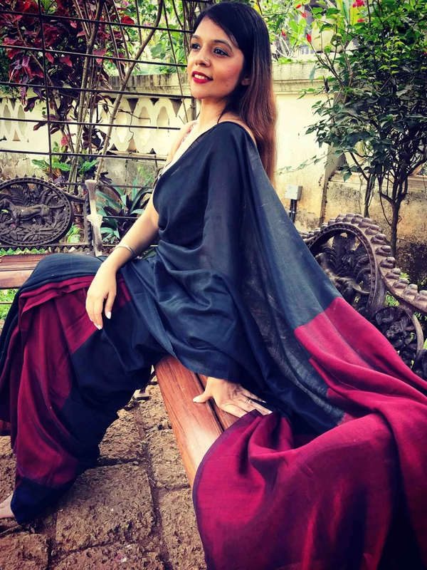 Red Wine and Black Olives Saree