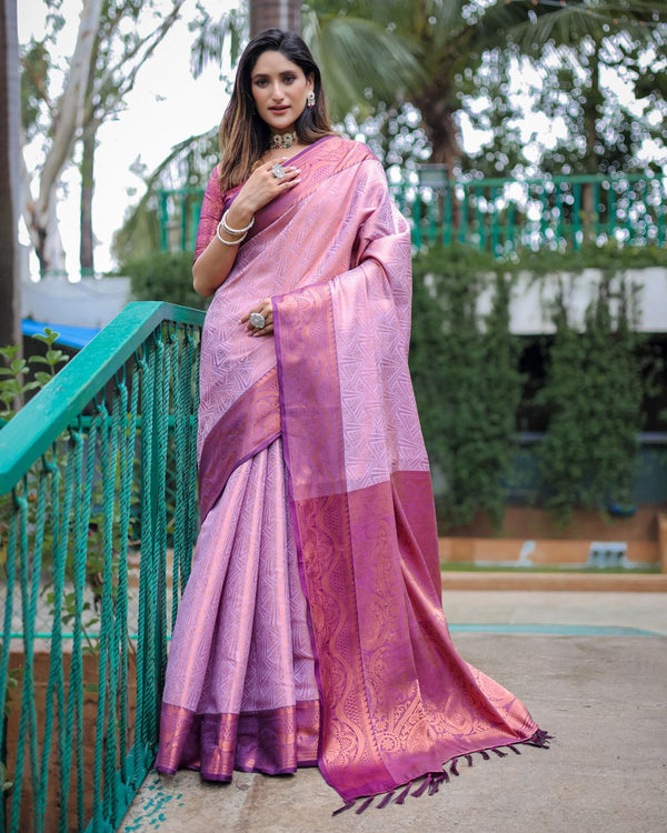 Purple Kubera Pattu Kanjivaram Banarasi Silk Saree