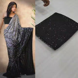 Black 3 Mm And 5mm Khichdi Sequence Work Done On Saree