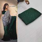 Bottle Green 3 Mm And 5mm Khichdi Sequence Work Done On Saree